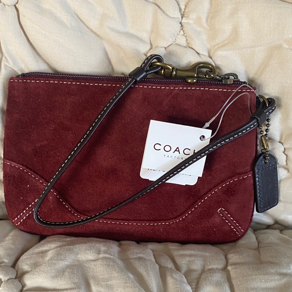 Coach Red Suede Wristlet